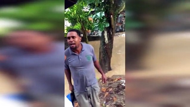 Hombre se lanza borracho al río Jaya en San Francisco y mira lo que sucede