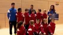 Neymar meets 250 pupils of FCBEscola Charlotte