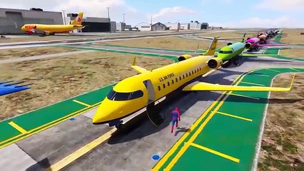 Colors for Children to Learn with Spiderman AirPlanes  Colours for Kids to Learn  Learning Videos