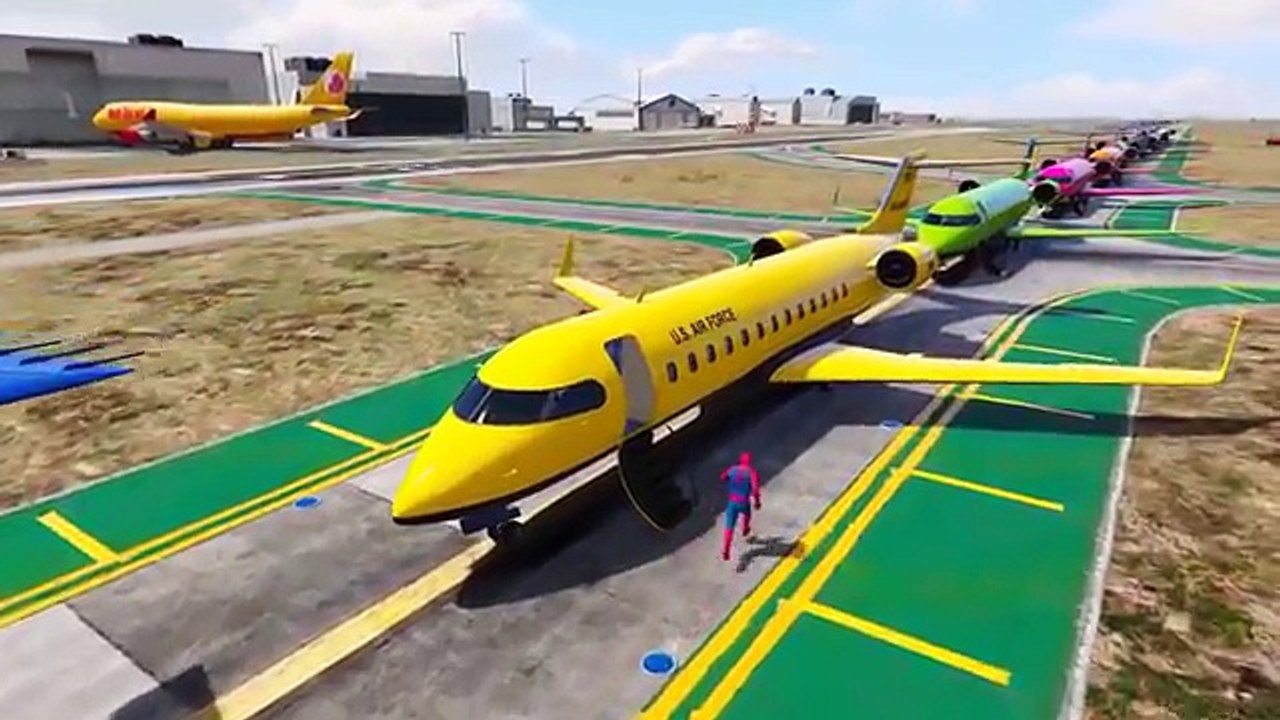 Colors for Children to Learn with Spiderman AirPlanes  Colours for Kids to Learn  Learning Videos