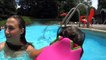 Scary Frog Prank on Girls - Kids Swim in The Swimming Pool - Beach Fun