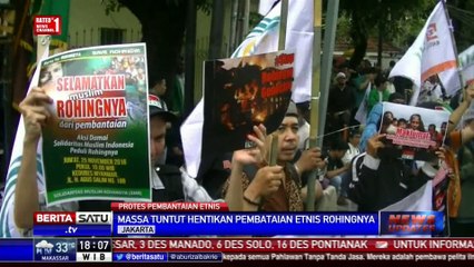 Demonstran Tuntut Hentikan Pembantaian Etnis Rohingya