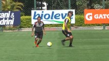 Cueva se destaca com gols e passe de calcanhar em treino do São Paulo