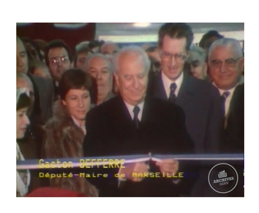 Inauguration du métro de Marseille par Gaston Defferre