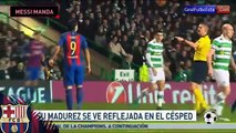 Messi controla y pone orden a Neymar y Luis Suárez (Celtic - Barcelona) 2016
