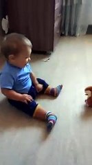 Funny-Clip- Baby fears from toy..