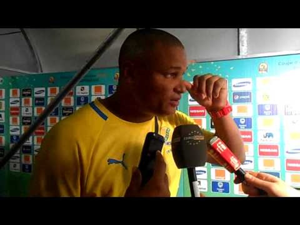 CAN2015  Réactions Daniel Cousin après l'élimination du Gabon