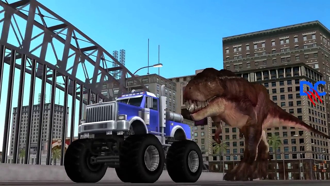 Monster Truck Vs Dinosaurs Fighting | Dinosaurs Cartoons for Children | Sharks Dinosaurs Fighting