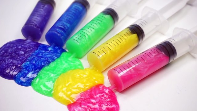 How to Make Colors Clay Slime Syringer Toy DIY Learn Colors Jelly Slime Toy