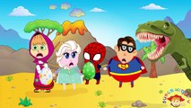 Spiderman and Masha Baby Steal Dinosaur Eggs! w/ Superman Frozen Elsa Funny Superheroes In Real Life