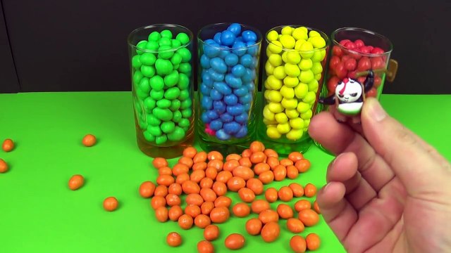 Learn Colours with M&Ms Chocolate Candy Surprise Toys Kung Fu Panda Shopkins Spongebob Tom & Jerry