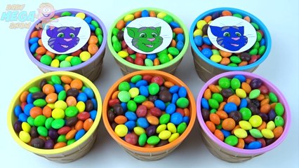 下载视频: Ice Cream Cups Stacking Candy Skittles Surprise Toys Talking Tom Collection Playing for Kids