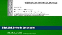 [PDF] Modern Public Budgeting: Analyse und Bewertung von Informations- und