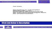 [Download] Controlling im industriellen Mittelbetrieb unter besonderer BerÃ¼cksichtigung der