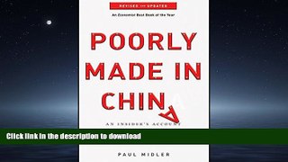 READ BOOK  Poorly Made in China: An Insider s Account of the China Production Game FULL ONLINE