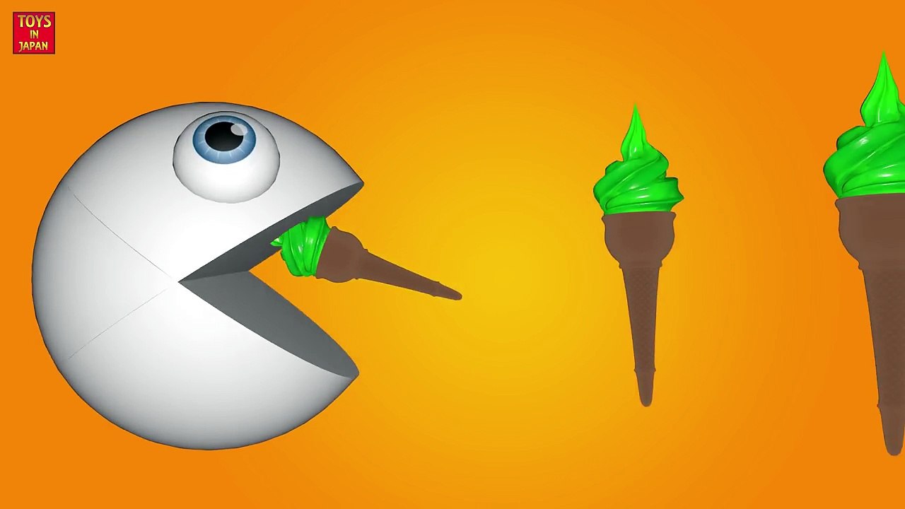 Learning Colors With Packman, Packman Eat Soft Ice Cream, Teach Colours, Baby Nursery Rhymes