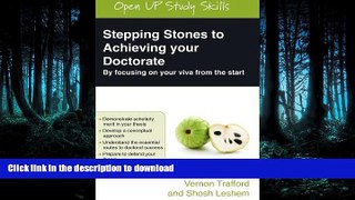 READ  Stepping Stones to Achieving your Doctorate: Focusing on your viva from the start (Open Up