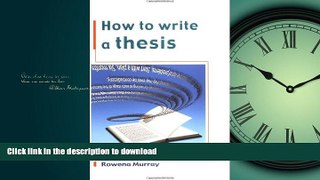 READ BOOK  How to Write a Thesis FULL ONLINE