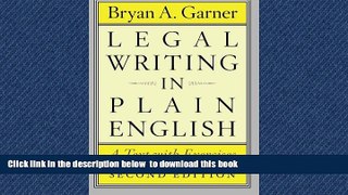 Buy NOW Bryan A. Garner Legal Writing in Plain English, Second Edition: A Text with Exercises