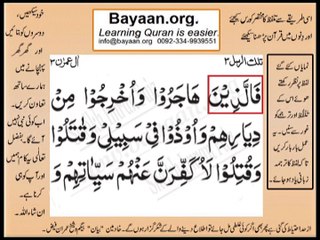Quran in urdu Surah 003 Ayat 195B Learn Quran translation in Urdu Easy Quran Learning