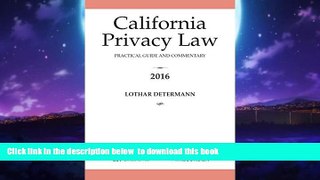 Buy Lothar Determann California Privacy Law 2016 Audiobook Epub