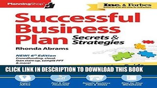 [FREE] Ebook Successful Business Plan: Secrets   Strategies (Successful Business Plan Secrets and