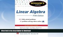 READ BOOK  Schaum s Outline of Linear Algebra, 5th Edition: 612 Solved Problems   25 Videos