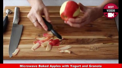 Microwave Baked Apples with Yogurt and Granola - Best Videos