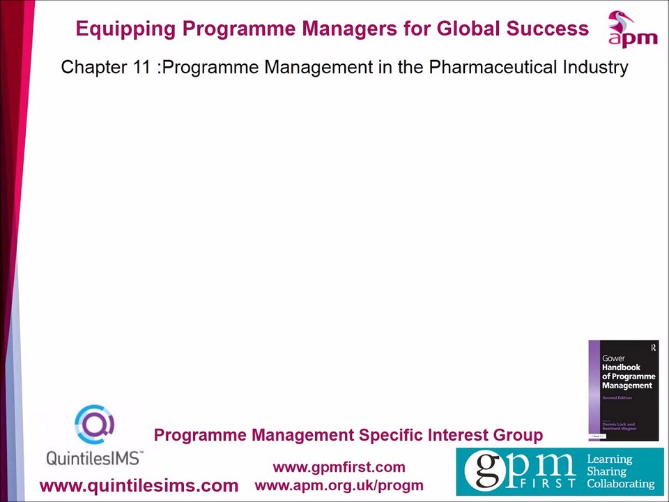 Chapter 11 Pharmaceutical industry: Programme Planning Considerations part 2 of 2