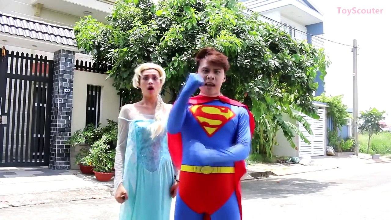 Baby DRIVES FROZEN ELSA’S CAR! w- Spiderman Police Joker Maleficent Rapunzel Spidergirl Superheroes