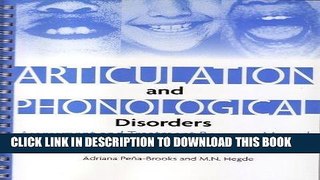 [READ] Kindle Articulation and Phonological Disorders: Assessment and Treatment Resource Manual