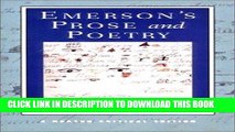 [PDF] Emerson s Prose and Poetry (Norton Critical Editions) Popular Online