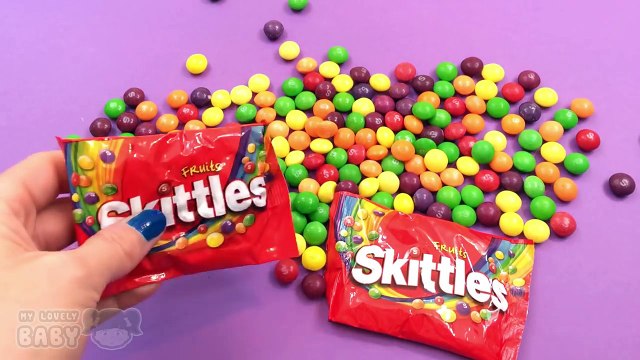 Learn Colours with Rainbow and Candy Skittles! Funny Learning Video for Kids