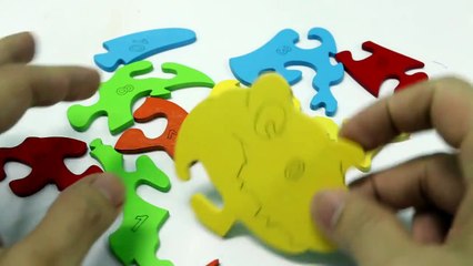 Learning Numbers 1 to 10 with T Rex Dinosaur Toy Wooden Puzzle for Children-mSdOD2lOfjo