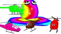 Helicopter 3D for Kids to Learn Colors with Rainbow Slime Surprise Eggs! Crazy 3D Clay Slime Ooze!