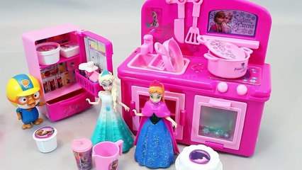 Learn Colors Cooking Frozen Kitchen Elsa Fridge Oven Toy Surprise Eggs Slime Ep5