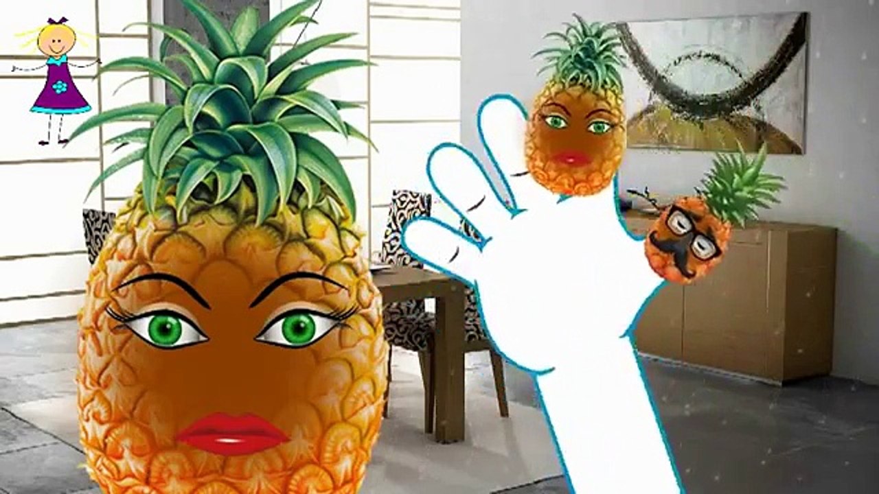 Finger Family PINEAPPLE Cartoon Rhyme for Children | Finger Family Children Nursery Rhymes Animation