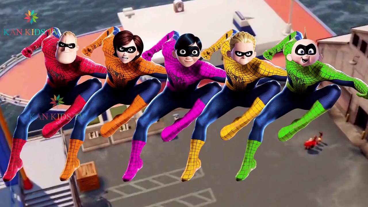 The Incredibles Spiderman Finger Family Songs | Nursery Rhymes Lyric & More | Kan Kids TV