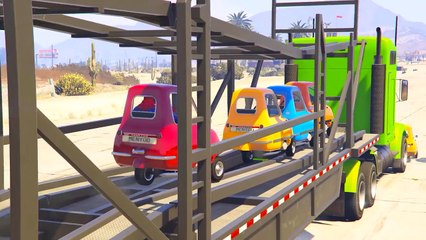 Funny Small Cars Transportation in Spiderman Cartoon Nursery Rhymes Songs for Children