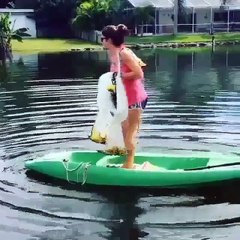 Funny Girl Fall Into Water