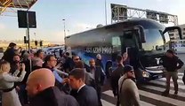 Palermo-Lazio: l'arrivo della squadra a Fiumicino
