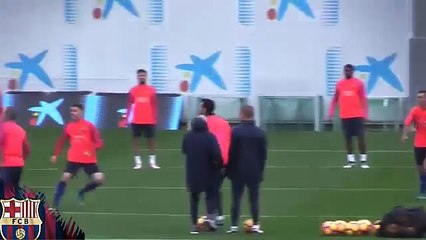 Neymar atropella al segundo entrenador del Barcelona en el entrenamiento • 2016