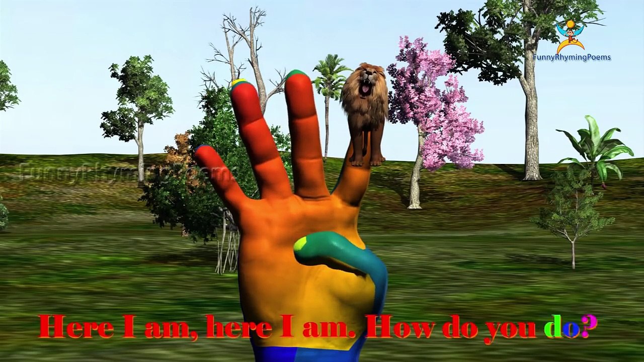 Lion Finger family 3d rhyme | Animated Nursery Children Finger Family song
