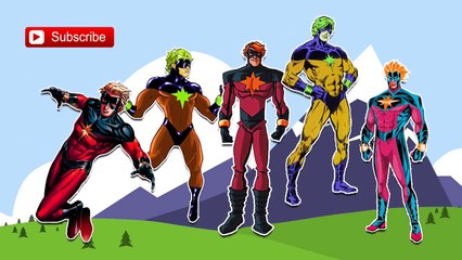 Finger Family Rhymes | Superhero | Captain Marvel | Nursery Rhymes Collection