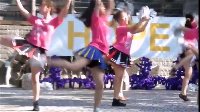 【いろんなアンスコ？】女子高生がミニスカでチアダンス japanese cheerleading