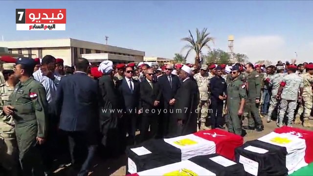 أسوان تودع شهداءها الثلاثة فى جنازة عسكرية مهيبة