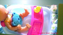 Baby Doll Bathtime Nenuco Video for Girl Peeps on Toilet Toy Lunch Time Change Diaper How to Bath