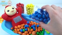 Learn Colors Teletubbies Baby Doll Bath Time With M&Ms Candy Surprise Toys For Kids