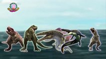 Dinosaurs Battle in Ocean The Best One #Dinosaur #Finger Family Song #Rhymes ♔ Dinosaur #DinoHome