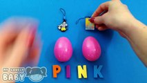 Learn Colors with Surprise Eggs and SpongeBob Peppa Pig Hello Kitty and Spiderman Toys! Lesson 1